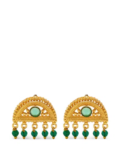 Lynyer Ravi Hemisphere Beaded-detail Earrings In Gold