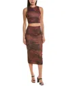 Shop Lyra & Co . 2pc Top & Skirt Set In Brown