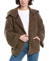 Lyra & Co Knit Jacket In Brown