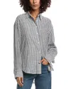 Lyra & Co Linen-blend Shirt In Blue