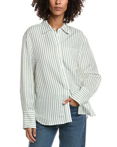 Lyra & Co Linen-blend Shirt In Gray