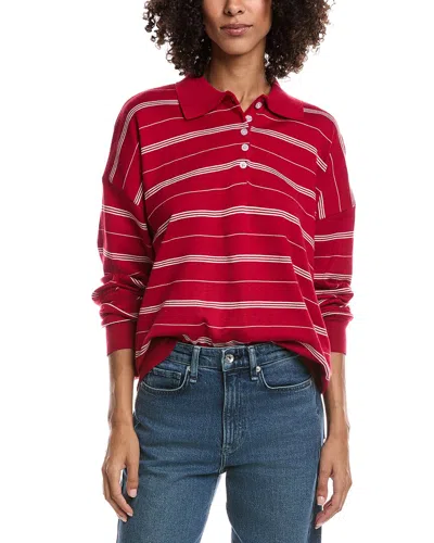 Lyra & Co Polo Sweater In Red