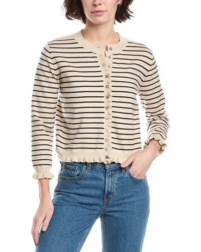 Lyra & Co Stripe Cardigan In Neutral