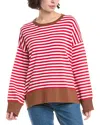 Lyra & Co Stripe Sweater In Red