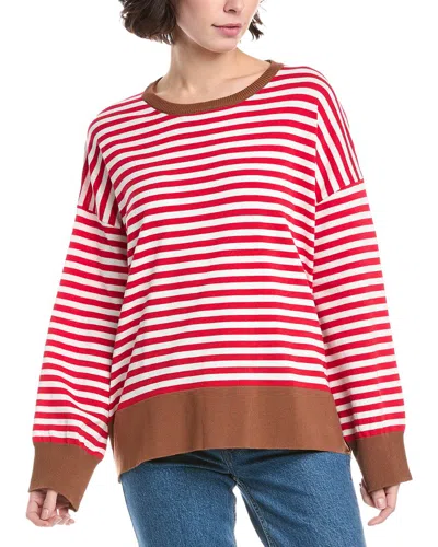 Lyra & Co Stripe Sweater In Red