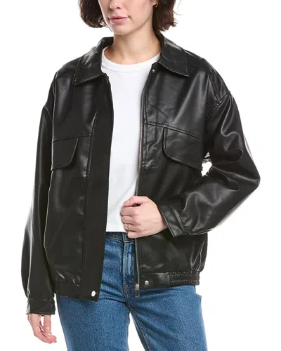 Lyra & Co Vegan Leather Jacket In Black