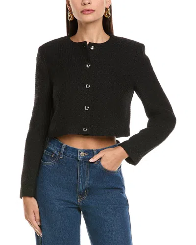 Lyra & Co Wool-blend Cardigan In Black