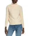 Lyra & Co Wool-blend Turtleneck Sweater In Beige