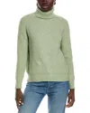 Lyra & Co Wool-blend Turtleneck Sweater In Green