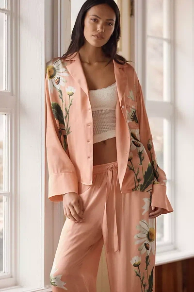 Lyrebird By Anthropologie Oversized Button-front Pyjama Shirt In Multi