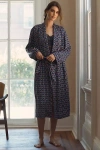 Lyrebird Classic Silky Robe In Blue