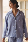 Lyrebird Cloud Flannel Pajama Top In Blue