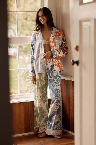 Lyrebird Cloud Flannel Pajama Top In Multi