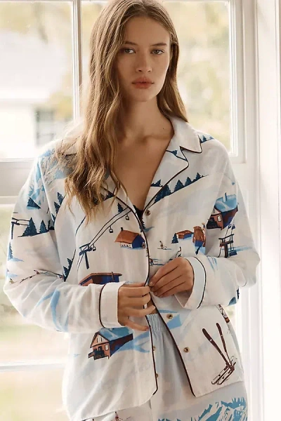 Lyrebird Cloud Flannel Pajama Top In Multi