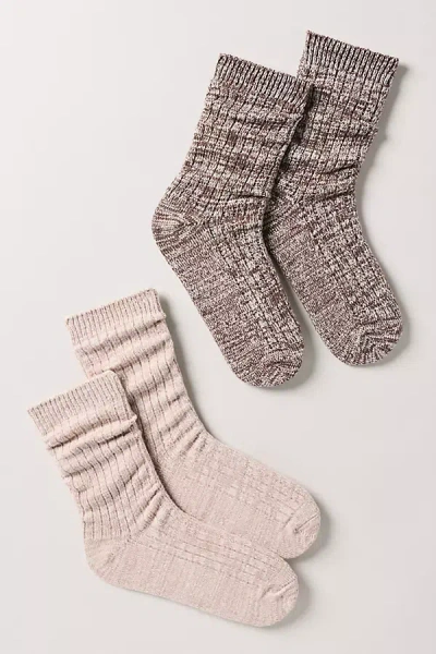 Lyrebird Cozy Marbled Socks, Set Of 2 In Multi