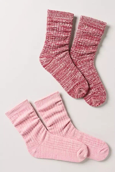 Lyrebird Cozy Marbled Socks, Set Of 2 In Pink