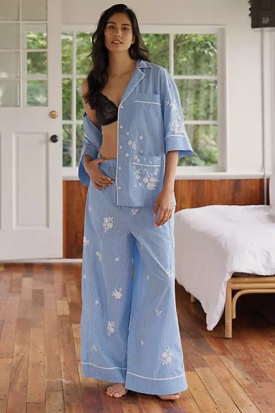 Lyrebird Embellished Boxer Trousers In Blue