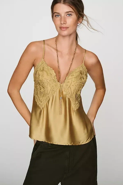 Lyrebird Embroidered Cami In Gold