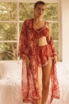 Lyrebird Embroidered Lace-trim Kimono In Multi