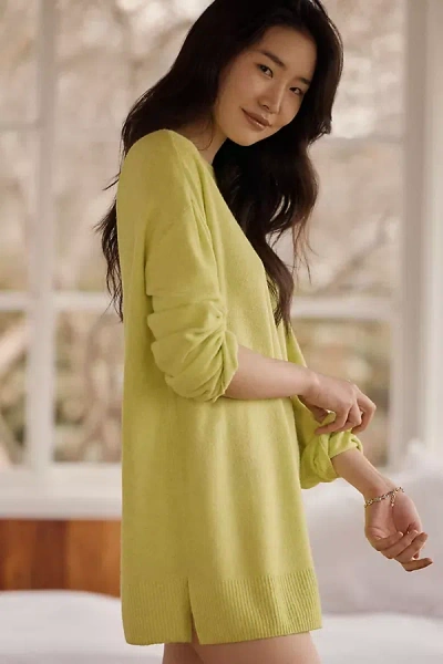 Lyrebird Embroidered Open-back Sweater In Yellow