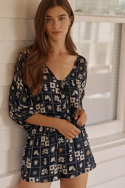 Lyrebird Flyaway Peasant Top In Blue