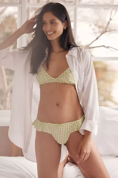 Lyrebird Gingham Ruched Bralette In Green