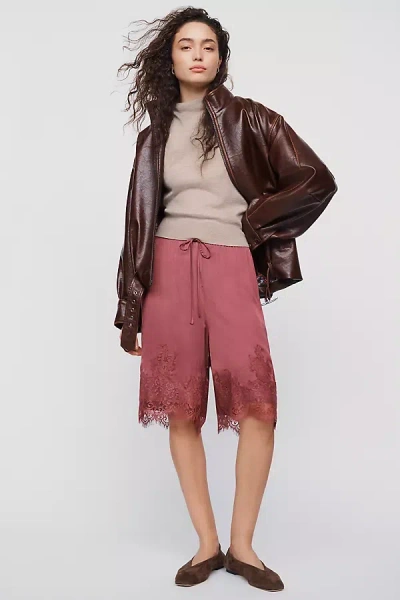 Lyrebird Heirloom Lace Bermuda Shorts In Purple
