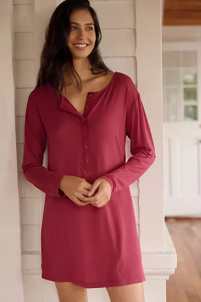 Lyrebird Henley Lounge Dress In Red