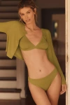 Lyrebird Knit Triangle Bralette In Green