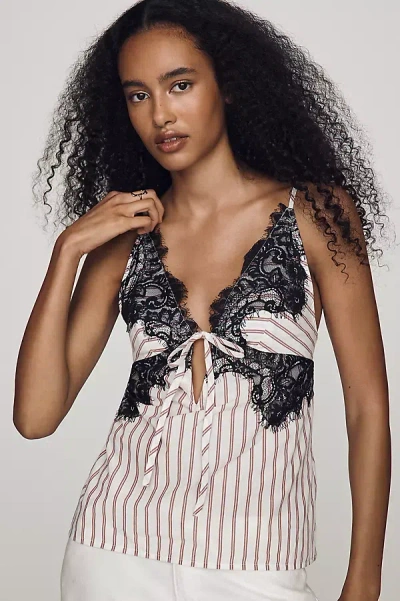 Lyrebird Lace Trim Cotton Piece In Multi