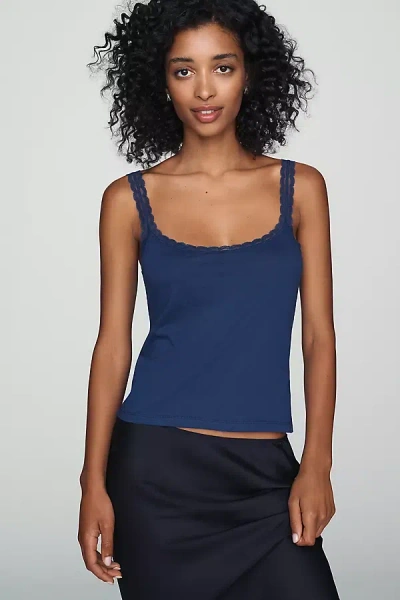 Lyrebird Lace-trim Knit Cami In Blue