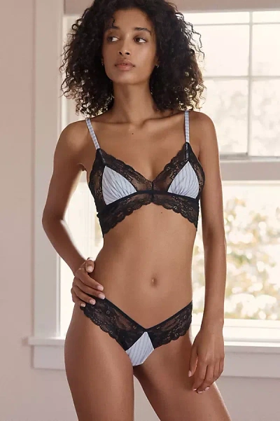 Lyrebird Lace-trim Triangle Bralette In Blue