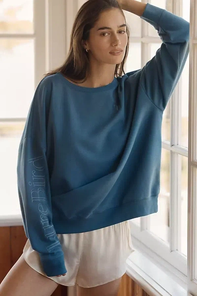 Lyrebird Logo Boyfriend Sweatshirt In Blue