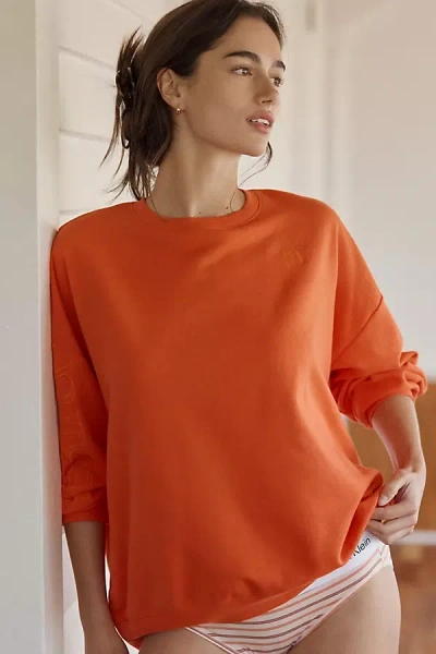 Lyrebird Logo Boyfriend Sweatshirt In Brown