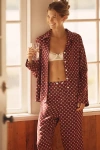 Lyrebird Long-sleeve Silky Buttondown Pajama Top In Multi
