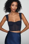 Lyrebird Mesh Underwire Corset In Blue