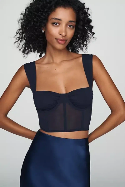 Lyrebird Mesh Underwire Corset In Blue