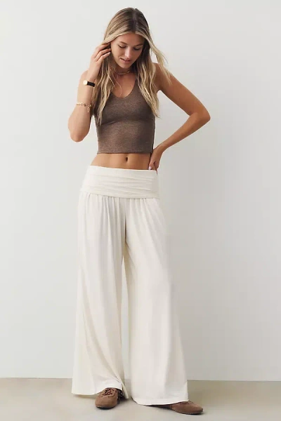 Lyrebird Modaluxe Foldover Wide-leg Trousers In White