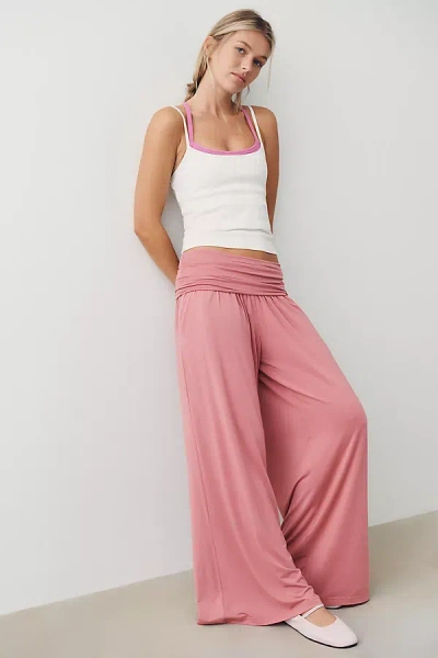 Lyrebird Modaluxe Foldover Wide-leg Trousers In Pink