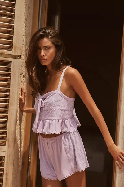 Lyrebird Modaluxe Lace-trim Cami In Purple