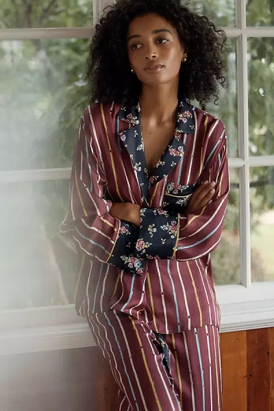 Lyrebird Neela Oversized Pajama Shirt In Red
