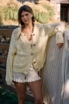 Lyrebird Novelty Button Cardigan Sweater In Yellow
