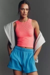 Lyrebird Open-stitch Shimmer Tank Top In Orange
