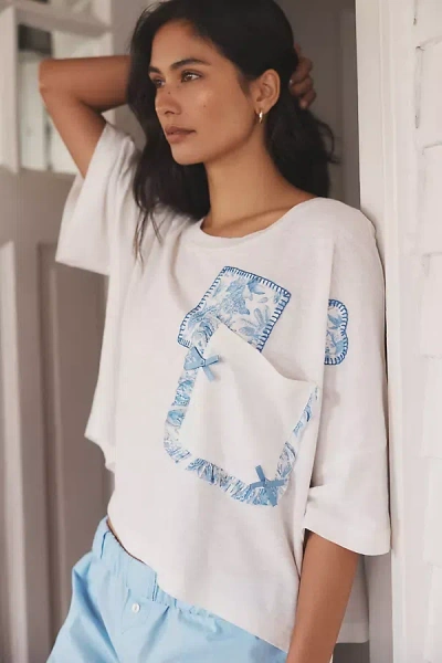 Lyrebird Oversized Patch Pocket Tee In White