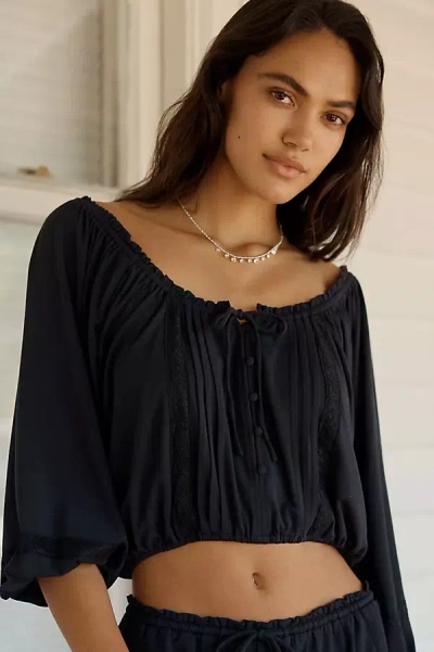 Lyrebird Peasant Top In Black