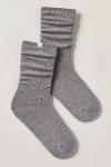Lyrebird Ribbed Crew Socks In Gray