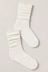 Lyrebird Ribbed Crew Socks In White