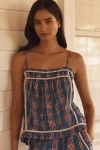 Lyrebird Ruffle Apron Cami Top In Blue
