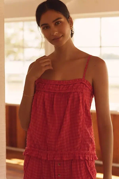 Lyrebird Ruffle Apron Cami In Red