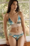 Lyrebird Satin Bikini Briefs In Blue